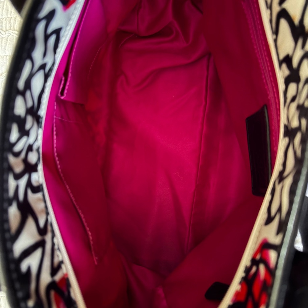 Coach Floral Black, Fuchsia and White Bag - Picture 6 of 7